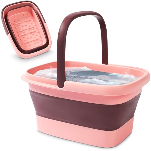 Collapsible Foot Bath – Advanced Foot Soaking Tub with Portable Design and Handle – Foldable Pedicure Foot Spa Bowl – Compact and Lightweight Foot Soak with Acupressure Points