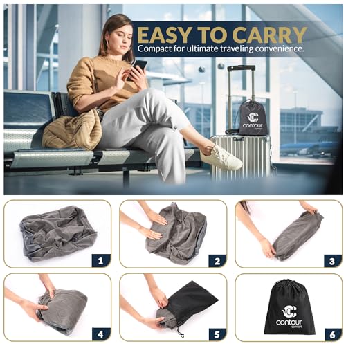 Inflatable Airplane Foot Rest with Hand Pump and Carry Bag, Travel Foot Rest | Airplane Chair Extender for Kids, Portable Airplane Bed for Toddler, 3 Adjustable Heights – Office, Car, Train,2Pack Grey