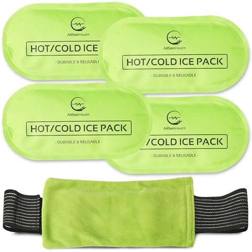 Reusable Hot and Cold Gel Ice Pack Wrap (4 Pack) for Injuries | Adjustable & Flexible for Knees, Back, Shoulders, Arms, and Legs – Reusable