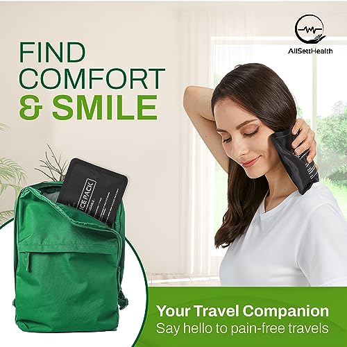 Reusable Ice Packs for Injuries - Soft Ice Pack with Velvet Fleece Fabric | Flexible Hot and Cold Gel Set for Knee, Back, Neck Pain | Black,  Green or Grey