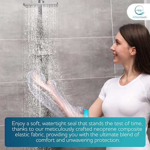 Large Arm Cast Cover for Shower – 100% Waterproof Cast Protector for Shower | Cast Cover with Water-Tight Seal – Reusable Cast Cover Arm to Keep Wounds Dry | Protects the Hand, Wrist, Elbow