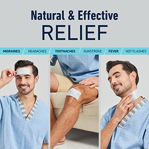 20 Pack - Cooling Patches for Fever, Natural Headache and Migraine Relief, Soft Gel Sheets, Fever Patch for Kids, Tension/Sinus, Headache Relief Prevention