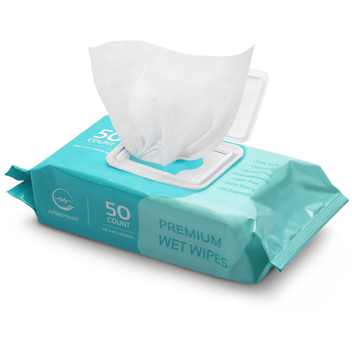 Body Wipes for Adults - XL Wet Wipes 8" x 12" (50 count) | Rinse Free Bathing Wipes - Wash Cloths for incontinence, Disposable Washcloths with Aloe Vera and Vitamin E - Camping, Elderly, Bathing