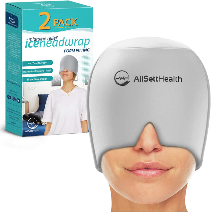 Migraine Relief Cap Ice Head Wrap Headache and Migraine Hat | Headache Relief with Hot/Cold Gel Head Ice Pack with Face and Eye Headache Mask Compress