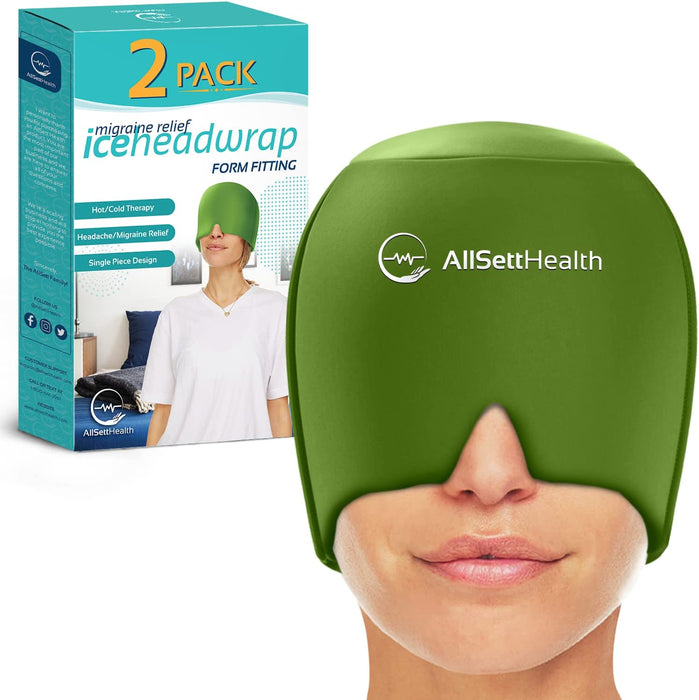 Migraine Relief Cap Ice Head Wrap Headache and Migraine Hat | Headache Relief with Hot/Cold Gel Head Ice Pack with Face and Eye Headache Mask Compress