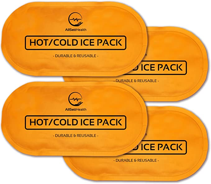 AllSett Health Reusable Hot and Cold Gel Ice Packs for Injuries | Cold Compress, Ice Pack, Gel Ice Packs, Cold Pack, Gel ice Pack, Cold Packs for Injuries, 10.5 in Long x 5 in Wide, | 4 Pack