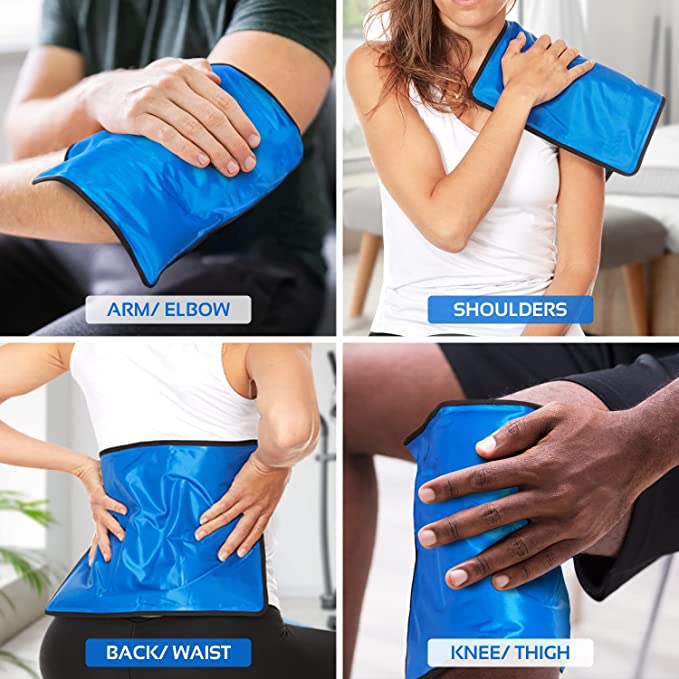 2 Pack XXL Reusable Hot and Cold Gel Ice Packs for Injuries | Cold Compress, Ice Pack, Gel Ice Packs, Cold Pack, Gel ice Pack, Cold Packs for Injuries | 11x14.5 in