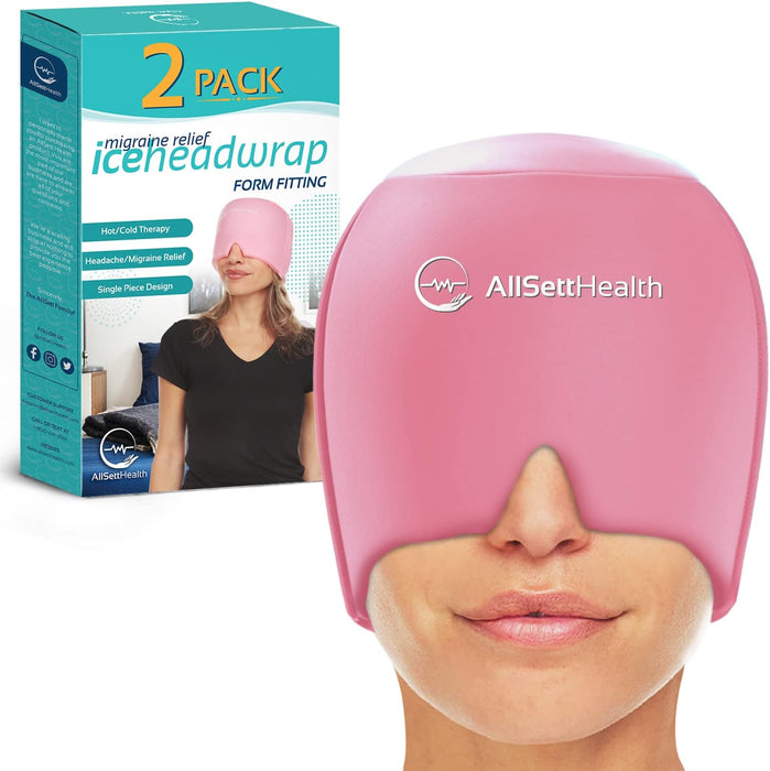 Migraine Relief Cap Ice Head Wrap Headache and Migraine Hat | Headache Relief with Hot/Cold Gel Head Ice Pack with Face and Eye Headache Mask Compress
