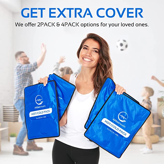 2 Pack XXL Reusable Hot and Cold Gel Ice Packs for Injuries | Cold Compress, Ice Pack, Gel Ice Packs, Cold Pack, Gel ice Pack, Cold Packs for Injuries | 11x14.5 in