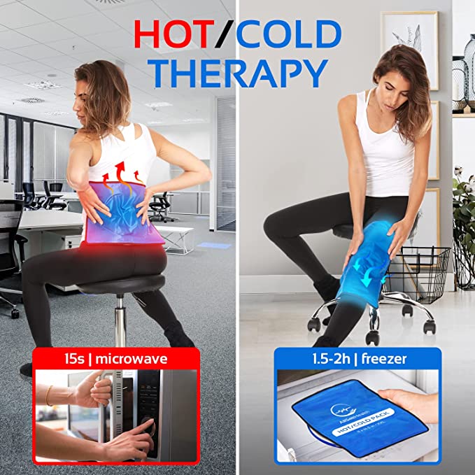 2 Pack XXL Reusable Hot and Cold Gel Ice Packs for Injuries | Cold Compress, Ice Pack, Gel Ice Packs, Cold Pack, Gel ice Pack, Cold Packs for Injuries | 11x14.5 in