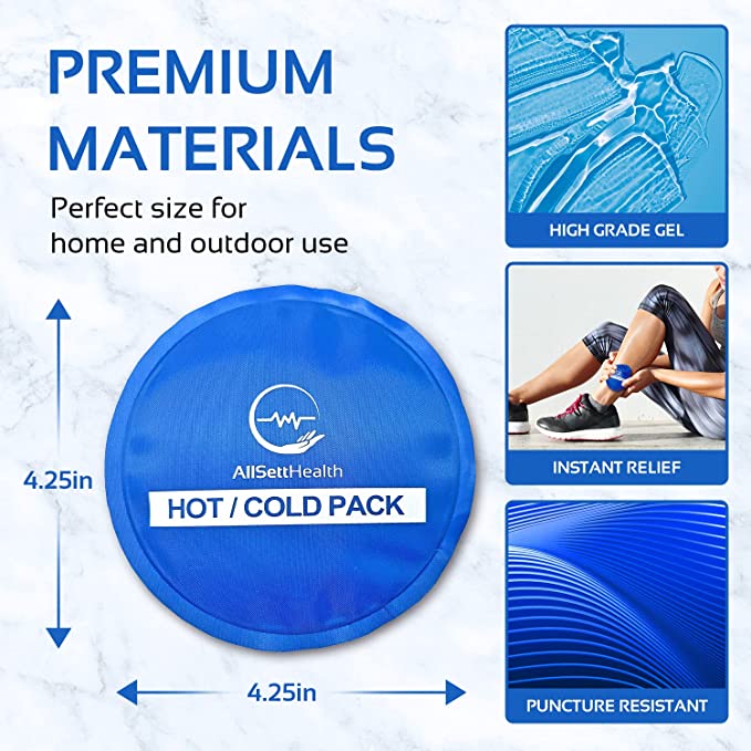 Reusable Round Hot and Cold Gel Ice Packs for Injuries | Cold Compress, Ice Pack, Gel Ice Packs, Cold Pack, Gel ice Pack, Cold Packs for Injuries | 5 Pack Blue