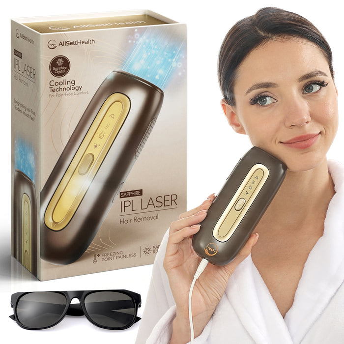 Painless Sapphire Ice Cooling IPL Laser Hair Removal Device | 16J Laser Hair Removal for Women & Men with Infrared Light | Effective At Home Hair Removal System