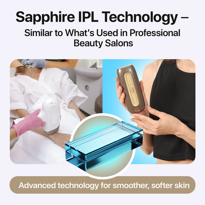 Painless Sapphire Ice Cooling IPL Laser Hair Removal Device | 16J Laser Hair Removal for Women & Men with Infrared Light | Effective At Home Hair Removal System