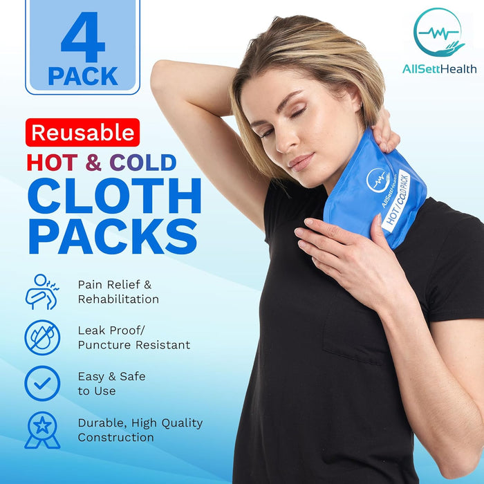 Reusable Hot and Cold Gel Ice Packs for Injuries | Cold Compress, Ice Pack, Gel Ice Packs, Cold Pack, Gel ice Pack, Cold Packs for Injuries, 10.5 in Long x 5 in Wide | 4 Pack
