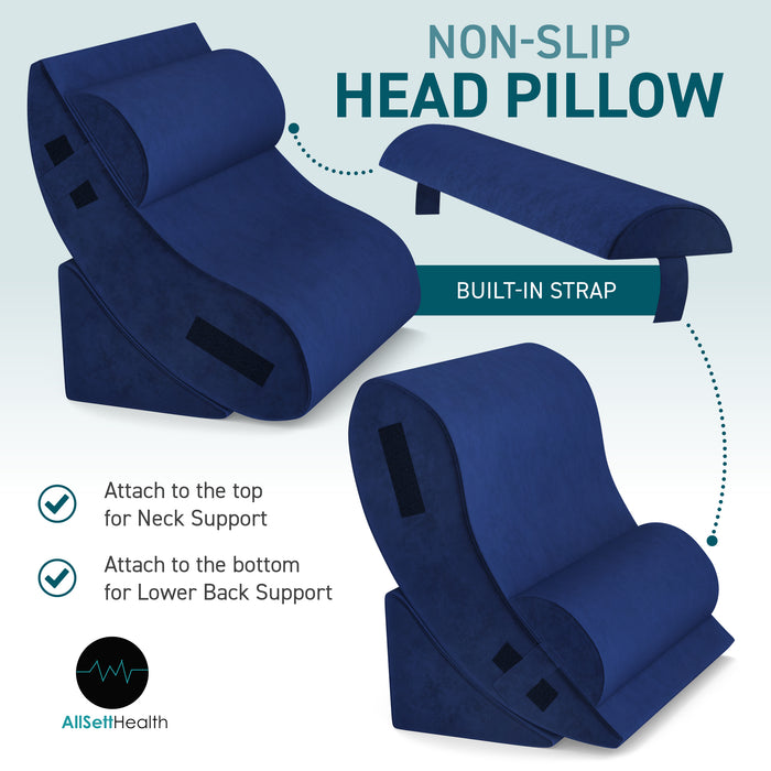 4 pcs Bed Wedge Pillow - Post Surgery Advanced Adjustable Pillow Set with Memory Foam - Relief System for Shoulder Back, Neck and Leg Elevation | Acid Reflux, Anti Snorin - Machine Washable Cover