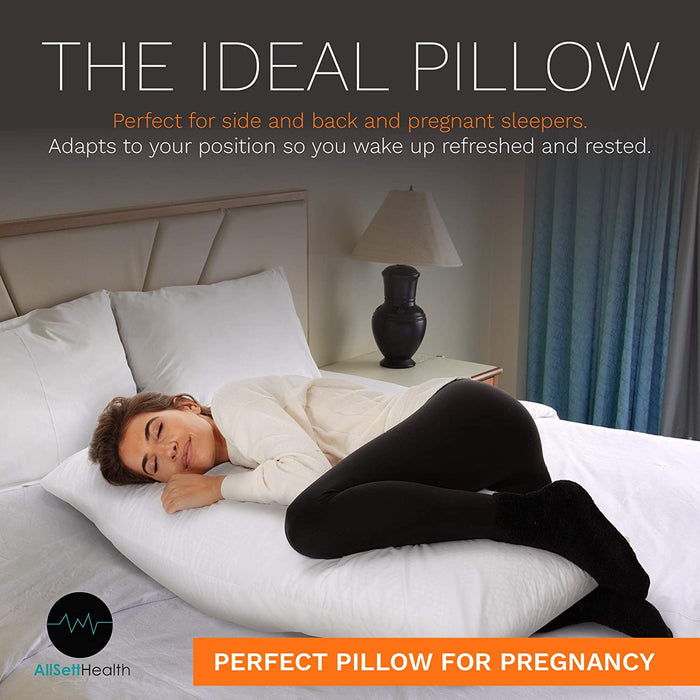 XXL Shredded Memory Foam Body Pillow | Long Cooling Bed Pillow For Adults - Extra Support For Side Sleepers and Pregnancy - Relieves Back Knee Hip Pain - 20" x 54” + Bonus Machine Washable Pillow Case