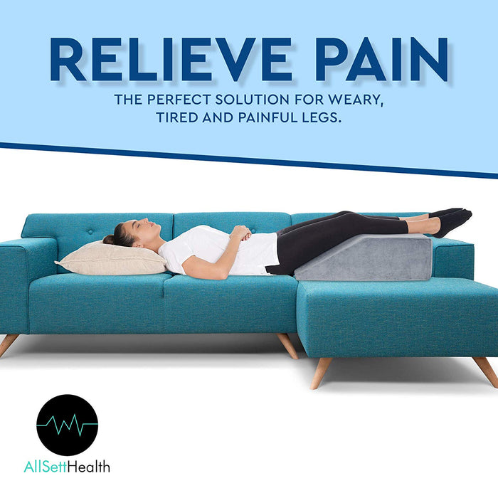 Leg Elevation Pillow – Memory Foam Wedge for Foot, Ankle, Knee & Hip Support – Improves Circulation & Relieves Pain
