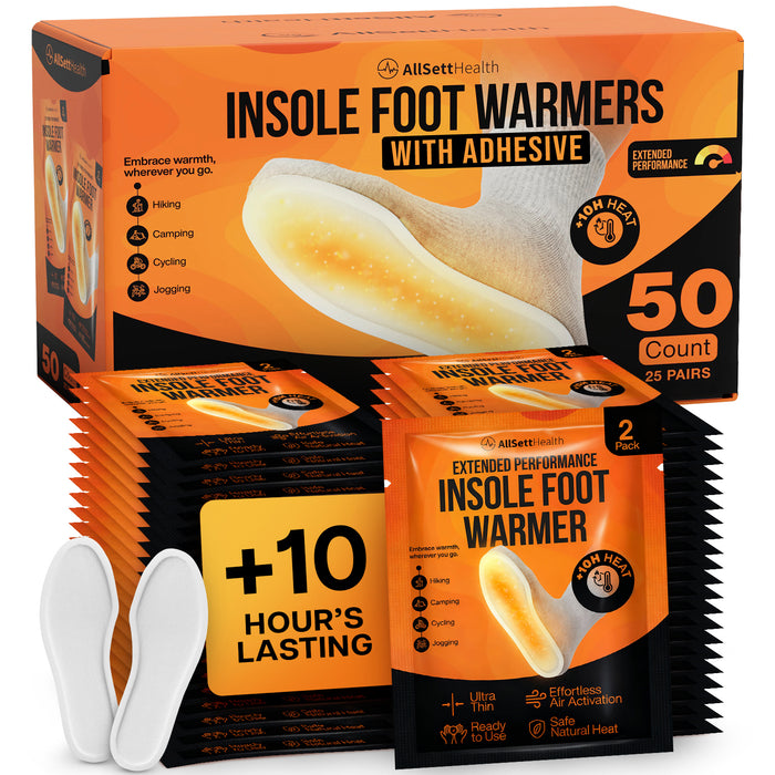 Insole Foot Warmers for Feet – 10+ Hour Air-Activated Foot Warmers Disposable | TSA Approved Insole Warmers for Boots & Shoes | Thin Adhesive Feet Warmers for Outdoor Use