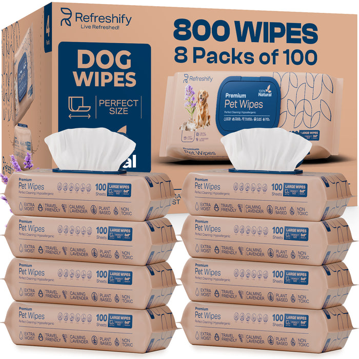 800 Bulk Dog Wipes for Paws and Butt - Pet Wipes for Dogs and Cats