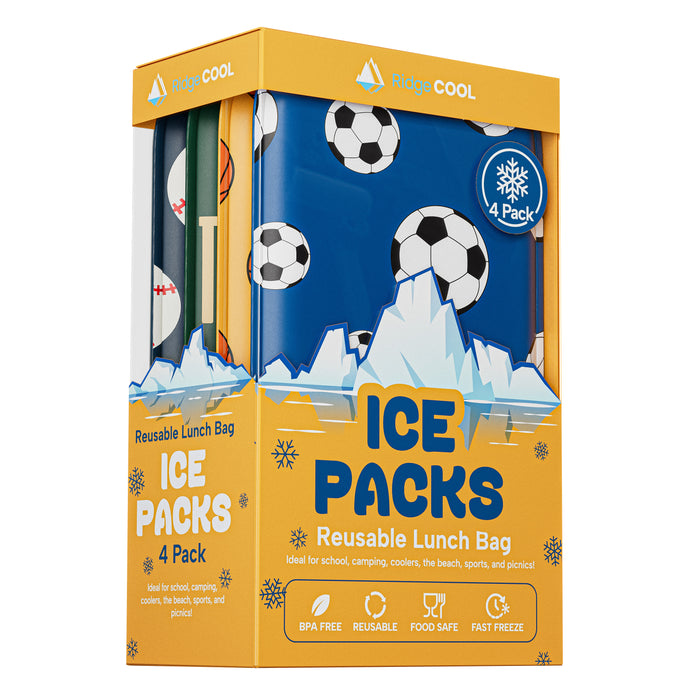 4 Pack Slim Ice Packs for Lunch Boxes, Reusable Kids Cold Packs for Coolers