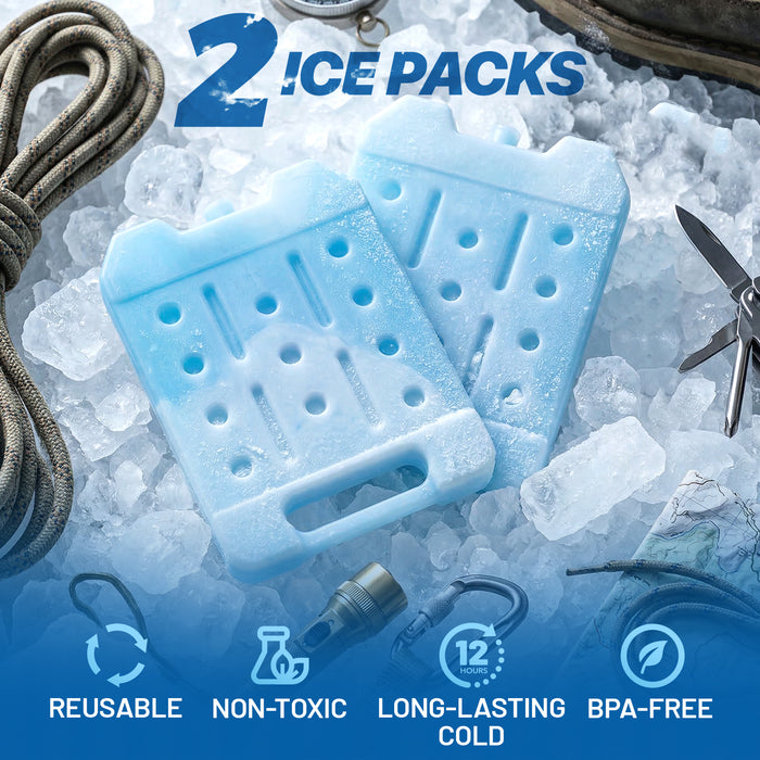 2 Pack Reusable Large Ice Packs for Cooler, Long Lasting Freezer Packs for Camping, Beach, and Road Trips, Cooler Ice Packs BPA-Free Non-Toxic, 6.7" x 8"