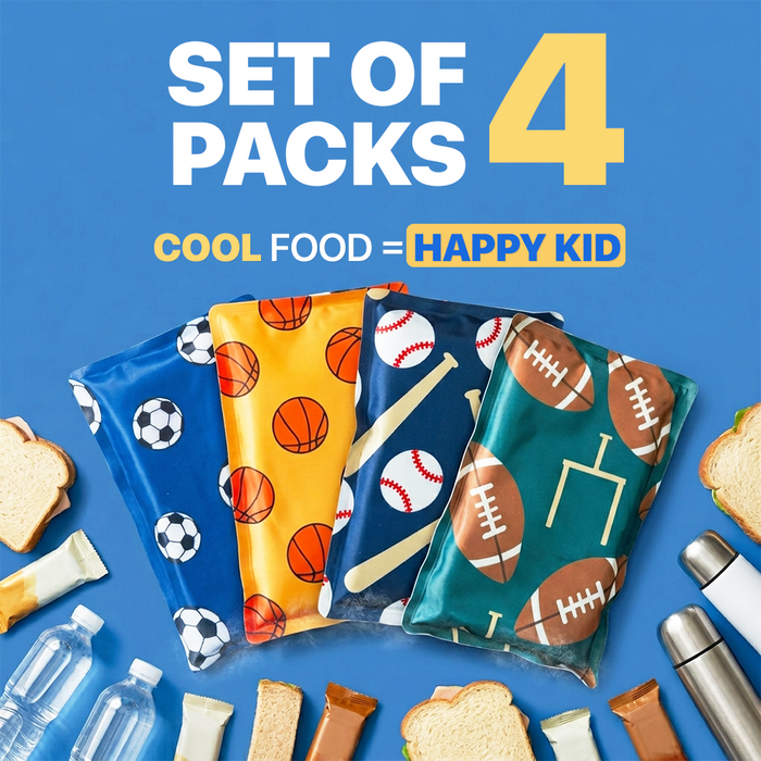 4 Pack Slim Ice Packs for Lunch Boxes, Reusable Kids Cold Packs for Coolers