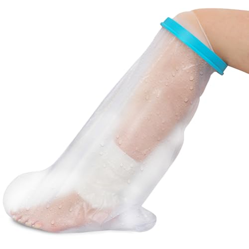 AllSett Health Large Cast Cover for Shower Leg – 100% Waterproof Cast Cover for foot | Leg Cast Covers for Shower Adult Reusable Boot and Cast Protector with Water-Tight Sealing, Keeps Wounds Dry