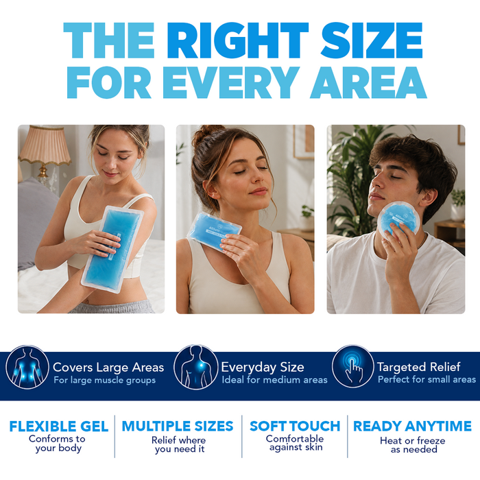 6 Piece Ice Packs for Injuries Reusable - Soft Ice Pack Flexible Cold Packs
