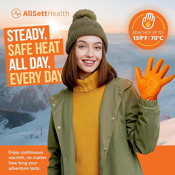 AllSett Health Hand Warmers 10 Pairs (20 Warmers), 11 Hour Air-Activated Disposable Heat Packs for Pockets & Gloves, Odorless Portable Warmers for Skiing, Hunting, Camping, Fishing & Winter Sports