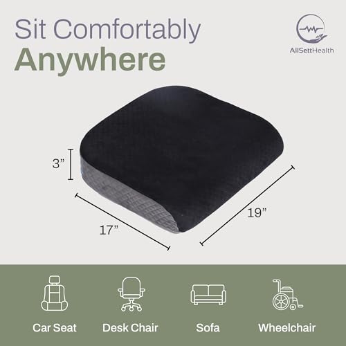 Jumbo Seat Cushion for Extra Wide Wheelchairs - 25 x 17 x 3.5 Inch Firm  Cushion for Users up to 500lbs - Clinical Grade Memory Foam Chair Cushion 
