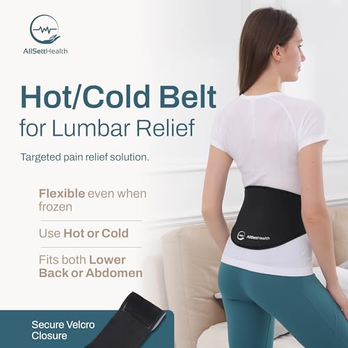 2 Pack Adjustable Lower Back Pain Wrap for Hot and Cold Therapy | Reusable Ice Pack for Back Pain Relief | Relief for Lower Lumbar, Sciatic Nerve, Herniated or Degenerative Disc, Coccyx Tailbone Pain