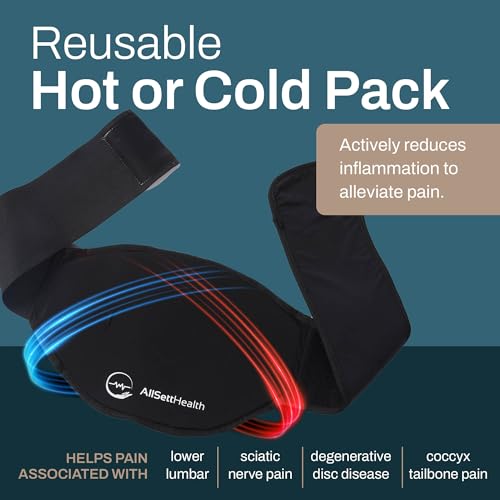 Reusable Ice Pack for Back Pain Relief | Adjustable Lower Back Pain Wrap for Hot and Cold Therapy | Relief for Lower Lumbar, Sciatic Nerve, Herniated or Degenerative Disc, Coccyx, Tailbone Pain