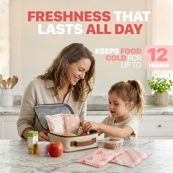 4 Pack Slim Ice Packs for Lunch Boxes, Reusable Kids Cold Packs for Coolers