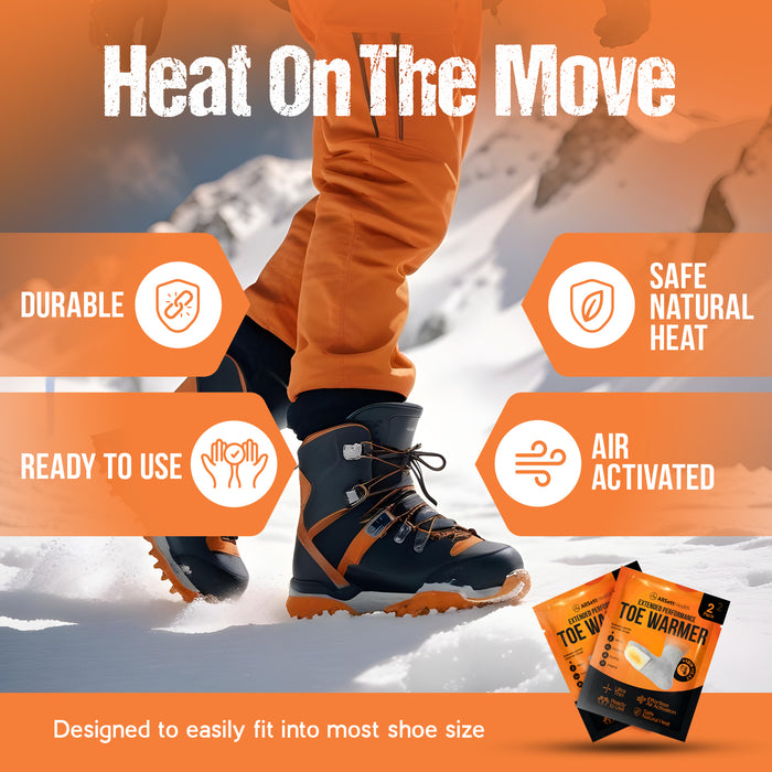 Toe Warmers for Feet – 50 Pairs (100 Self-Adhesive Warmers)