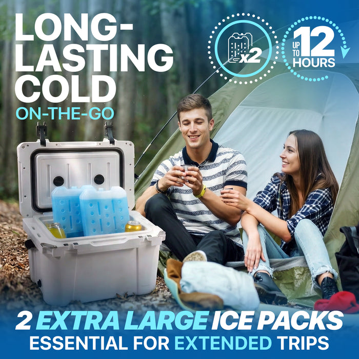 4 Pack Reusable Extra Large Ice Packs for Cooler, Long Lasting Freezer Packs for Camping, Beach, and Road Trips, Cooler Ice Packs BPA-Free Non-Toxic, 10.28"x 7.80"