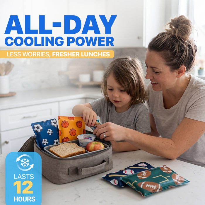 4 Pack Slim Ice Packs for Lunch Boxes, Reusable Kids Cold Packs for Coolers