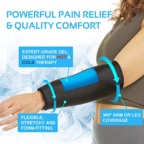 AllSett Health Elbow Ice Pack Wrap – Hot & Cold Compression Sleeve for Elbow, Knee, and Joint Relief (360° Coverage) – Medium, Large, X-Large