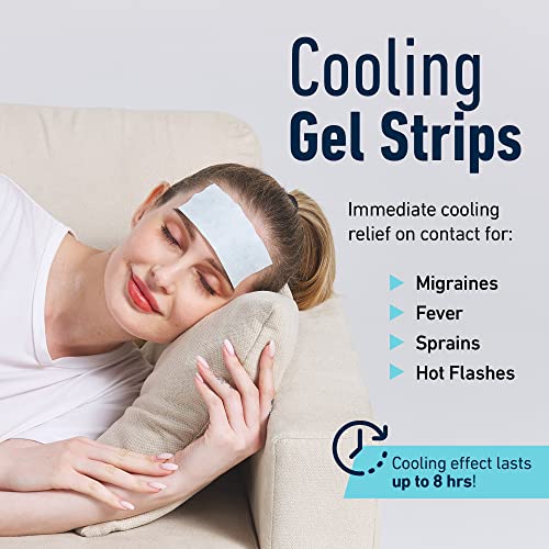 20 Pack - Cooling Patches for Fever, Natural Headache and Migraine Relief, Soft Gel Sheets, Fever Patch for Kids, Tension/Sinus, Headache Relief Prevention