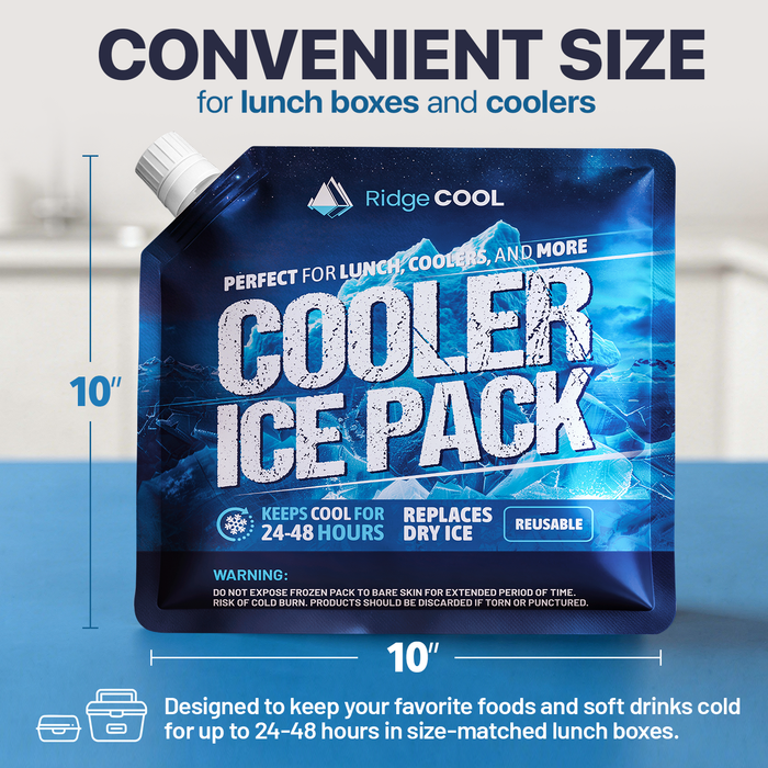 6 Pack Refillable Ice Packs for Cooler, Long Lasting Reusable Freezer Packs