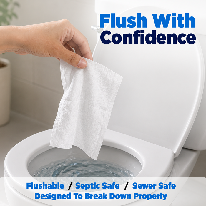 144 Count Mini Flushable Wipes Travel Size - Pocket Mini Wipes, 24 PK