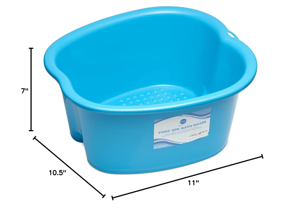 AllSett Health Foot Soaking Bath Basin – Large Size for Soaking Feet | Pedicure and Massager Tub for at Home Spa Treatment | Callus, Fungus, Dead Skin Remover, Blue
