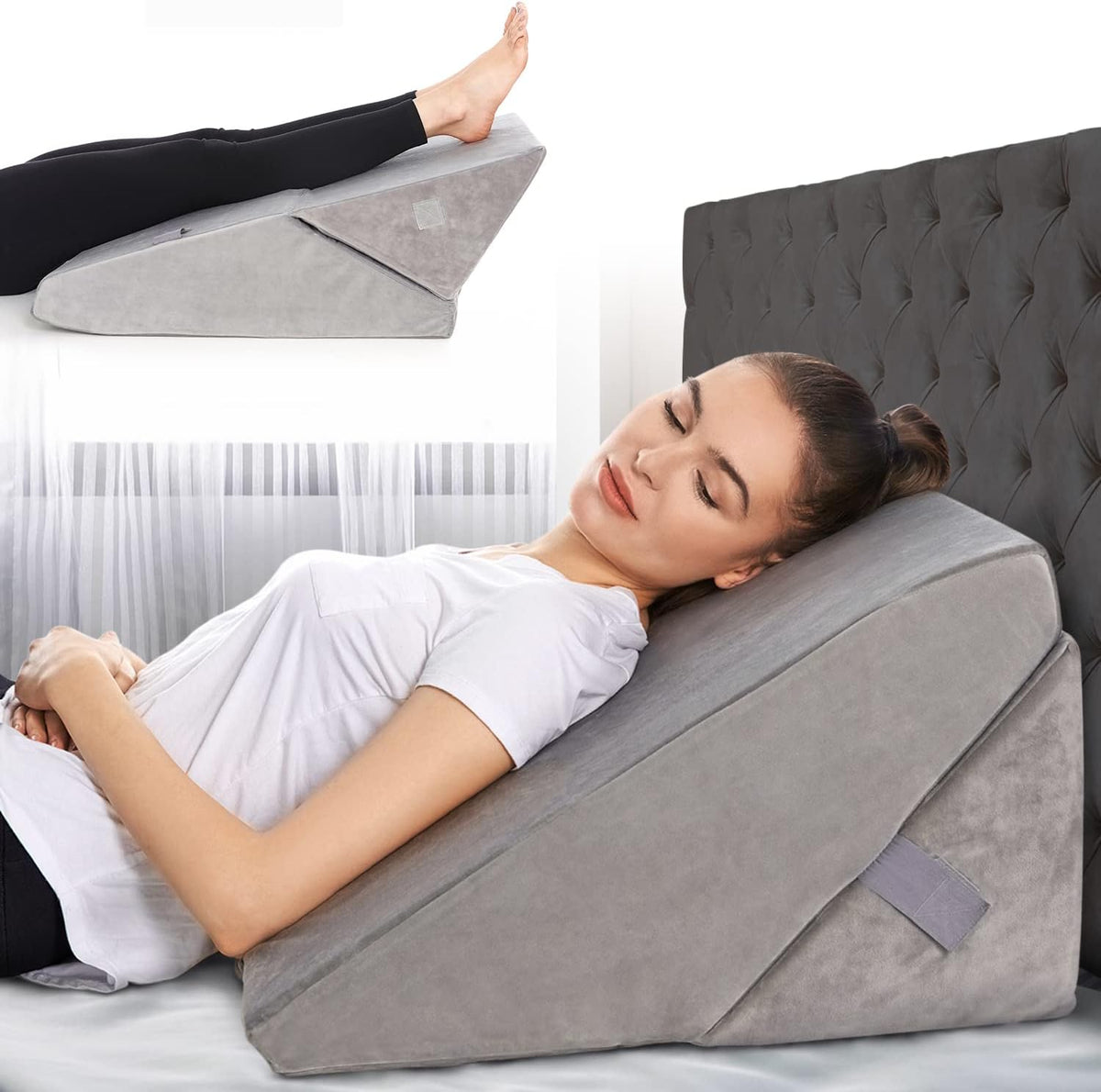 Lumbar Support Wedge Pillow Sleep Pregnant Bed Cushions Lower Back Pain  Relief