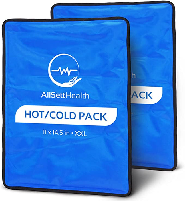 2 Pack XXL Reusable Hot and Cold Gel Ice Packs for Injuries