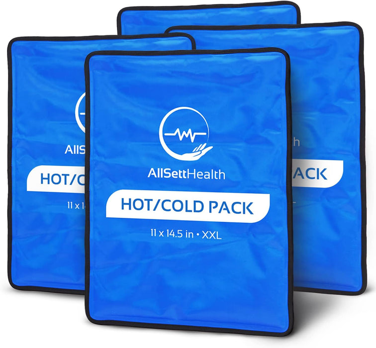 Hot or Cold Gel Pack Set of 4- XL Size (8 x 11) Reusable Ice Pak