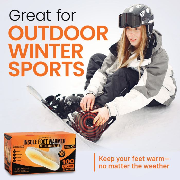 Insole Foot Warmers for Feet – 10+ Hour Air-Activated Foot Warmers Disposable | TSA Approved Insole Warmers for Boots & Shoes | Thin Adhesive Feet Warmers for Outdoor Use