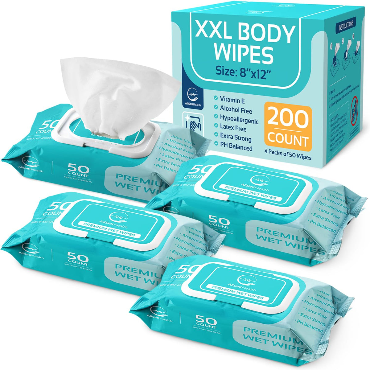 4 Packs Large Size Disposable Bath Towel Ultra Soft Wipes Portable