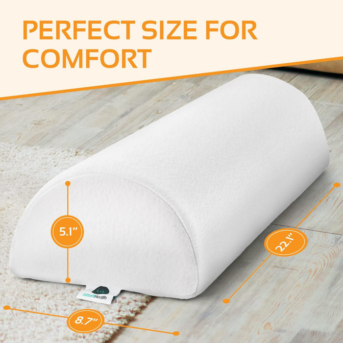 Half Moon Bolster Semi-Roll Pillow Ankle and Knee Support Elevation Back  Lumbar Neck Relief Pain