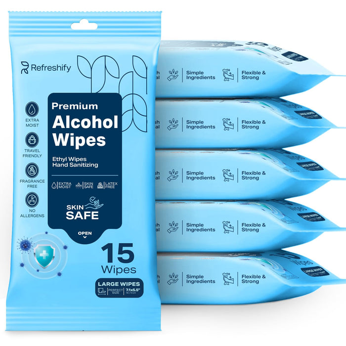 Large Alcohol Wipes (90 Count) 75% Ethyl Alcohol Hand Sanitizer Wipes
