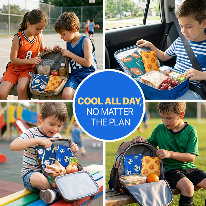 4 Pack Slim Ice Packs for Lunch Boxes, Reusable Kids Cold Packs for Coolers
