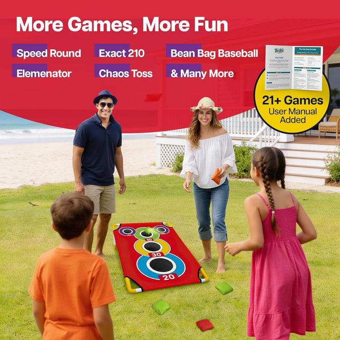 Cornhole Board with 21+ Games - Corn Hole Games for Adults & Kids